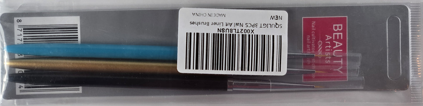 Nail Art Liner Brushes (3-Piece Precision Set)