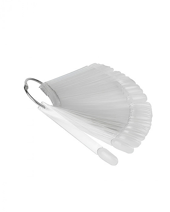 DARK Sample Nail Tips – Almond Shape, Transparent, Ring Set (50 pcs)